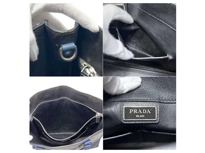 Bolso Tote Prada Saffiano azul - vista 4