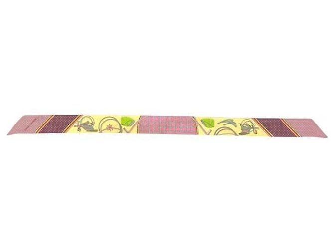 Lenço Twilly Hermès rosa e amarelo - vista 3