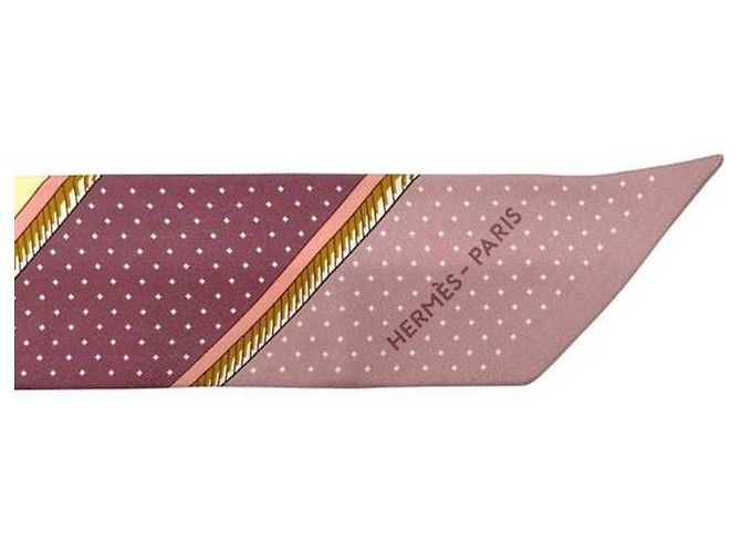 Lenço Twilly Hermès rosa e amarelo - vista 6