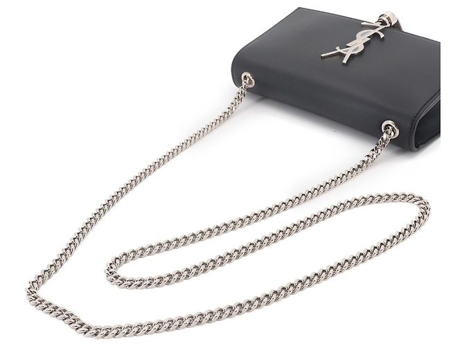 Borsa a Spalla con Catena Saint Laurent Kate Small Nero - vista 5