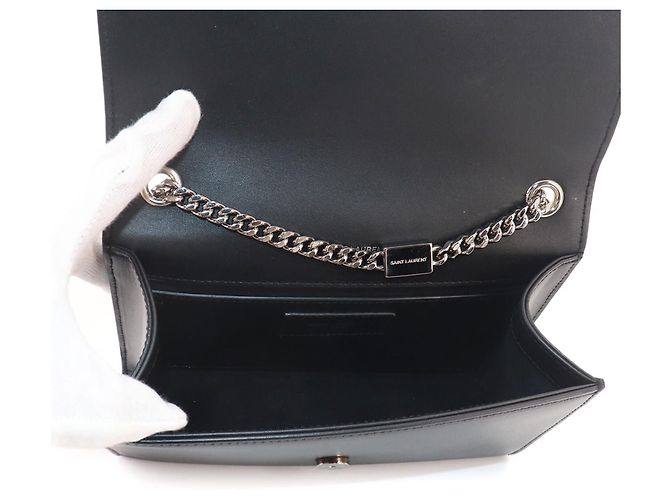 Borsa a Spalla con Catena Saint Laurent Kate Small Nero - vista 6