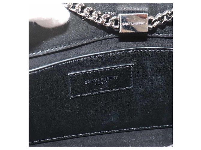 Borsa a Spalla con Catena Saint Laurent Kate Small Nero - vista 8