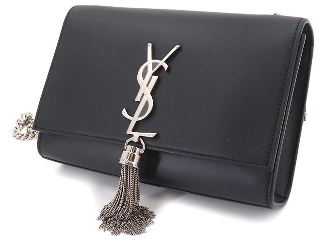 Borsa a Spalla con Catena Saint Laurent Kate Small Nero - vista 9
