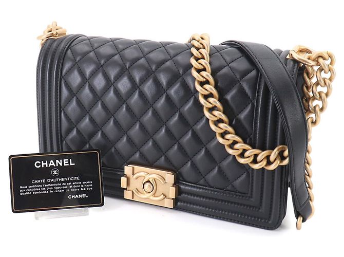 Borsa a Spalla Chanel Boy Chain Nero - vista 2