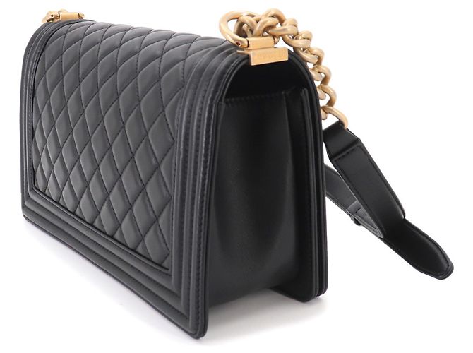 Borsa a Spalla Chanel Boy Chain Nero - vista 4