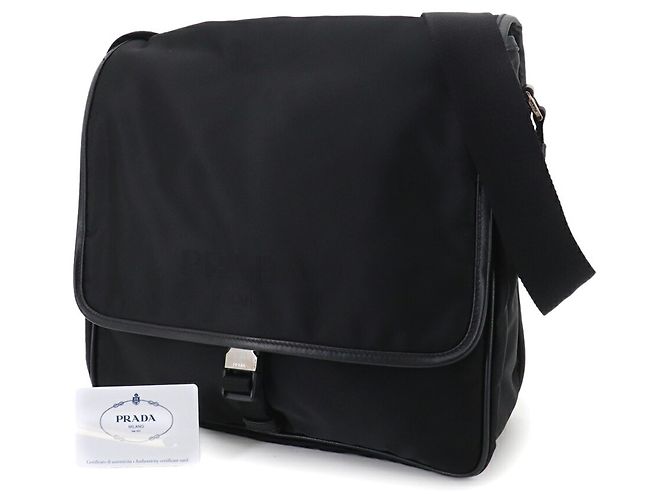 Prada Messenger Bag aus Nylon und Saffiano-Leder Schwarz - Ansicht 2