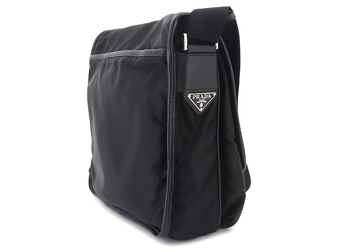 Prada Messenger Bag aus Nylon und Saffiano-Leder Schwarz - Ansicht 4