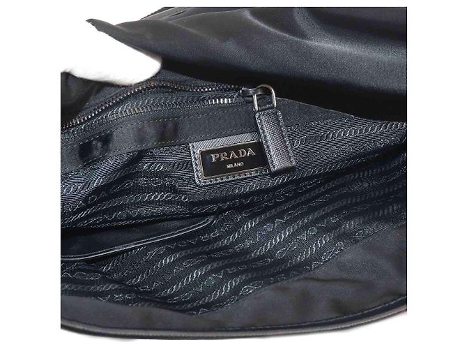 Prada Messenger Bag aus Nylon und Saffiano-Leder Schwarz - Ansicht 9