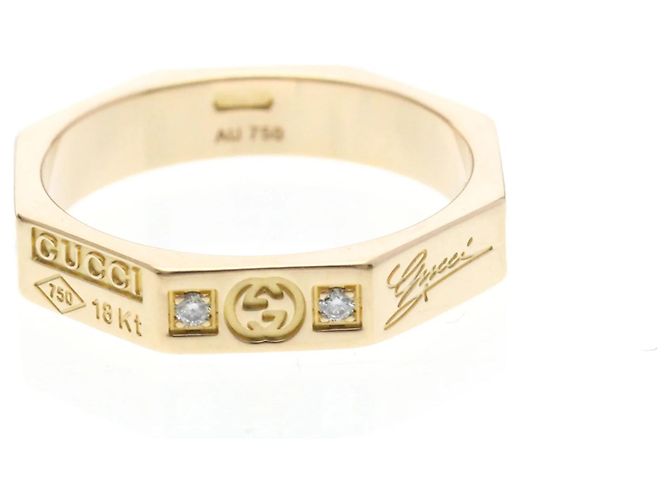 Gucci Octagonal Diamond Band Ring Golden - Ansicht 2