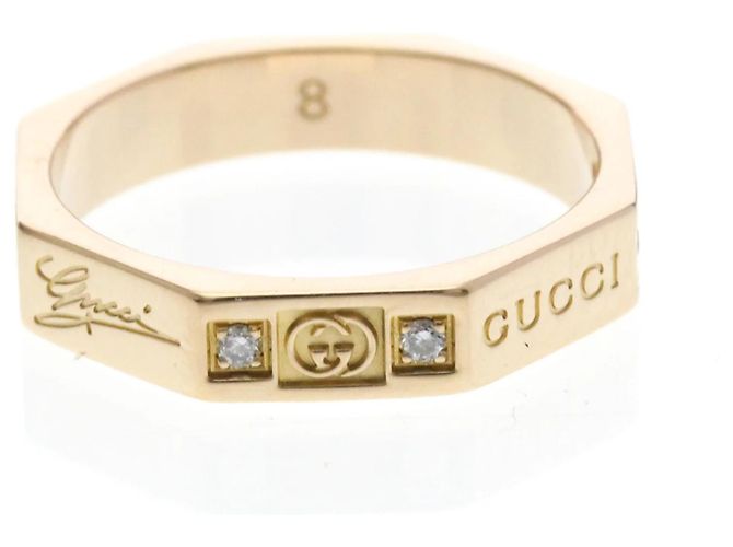 Gucci Octagonal Diamond Band Ring Golden - Ansicht 3