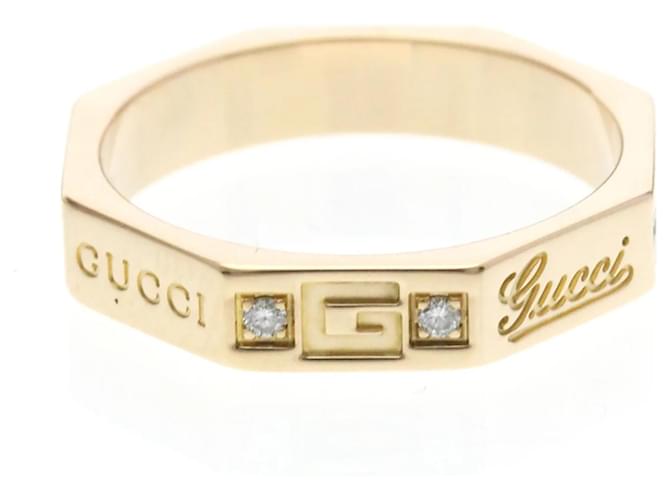 Gucci Octagonal Diamond Band Ring Golden - Ansicht 4