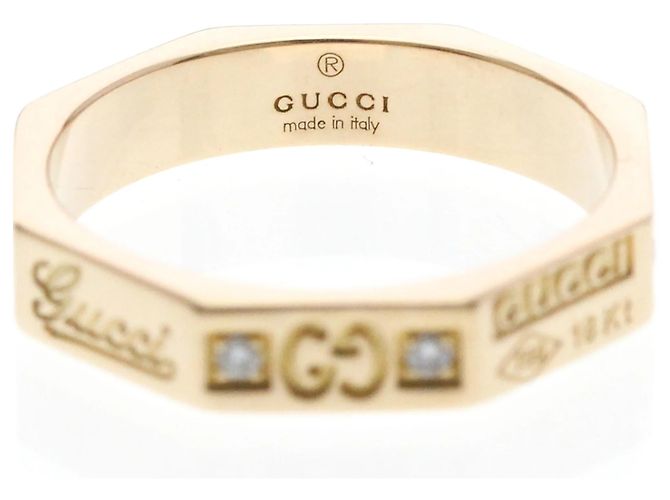 Gucci Octagonal Diamond Band Ring Golden - Ansicht 5