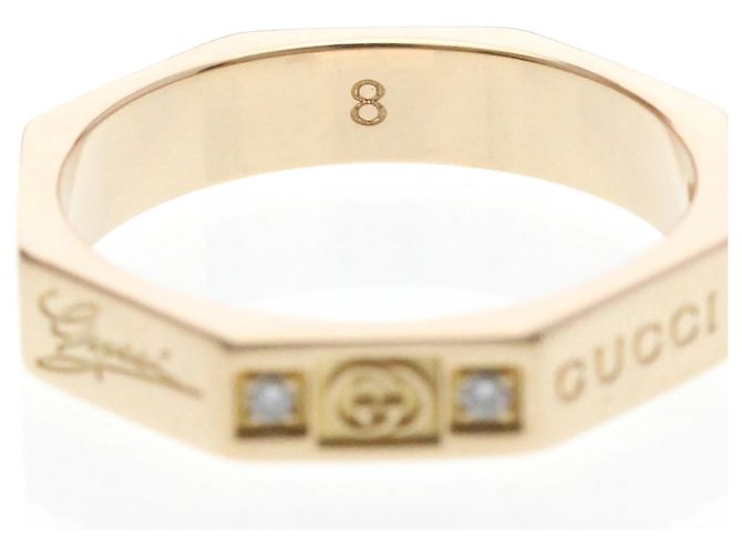 Gucci Octagonal Diamond Band Ring Golden - Ansicht 7