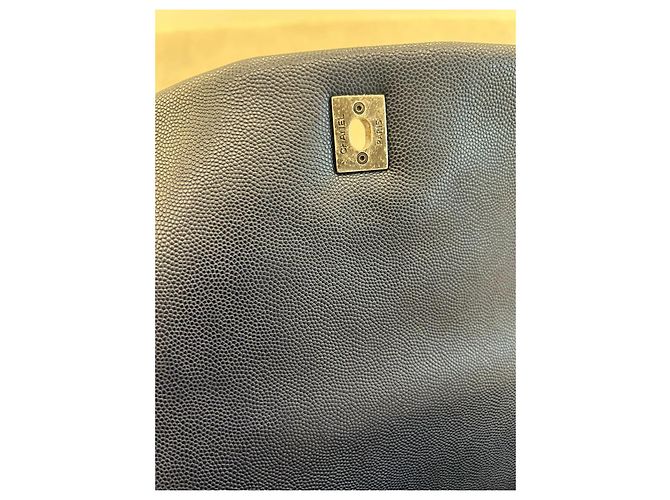 Coco Handle Borsa Chanel Classic Flap in pelle caviar blu navy Blu scuro - vista 8