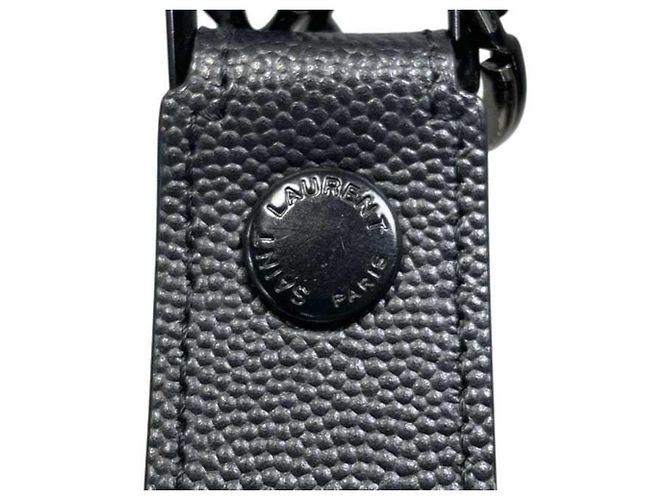 Cassandra Portachiavi in pelle nera e metallo Saint Laurent Nero - vista 9