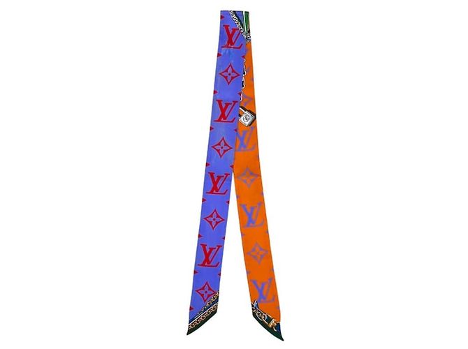 Louis Vuitton Monogram Seidenschal Rot Blau Orange - Ansicht 2