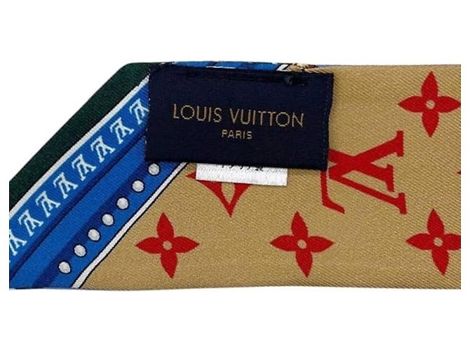 Louis Vuitton Monogram Seidenschal Rot Blau Orange - Ansicht 5