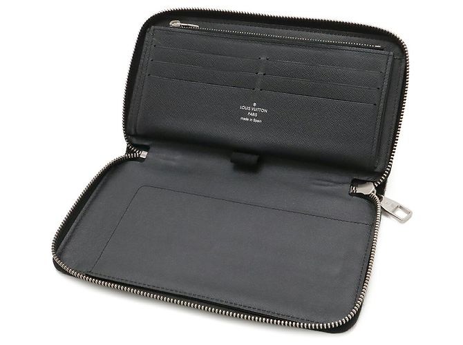 Louis Vuitton Taiga Zippy Organizer Reiseetui Schwarz Grau - Ansicht 7
