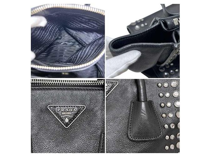 Borsa in pelle nera Prada 2 in 1 Nero - vista 6