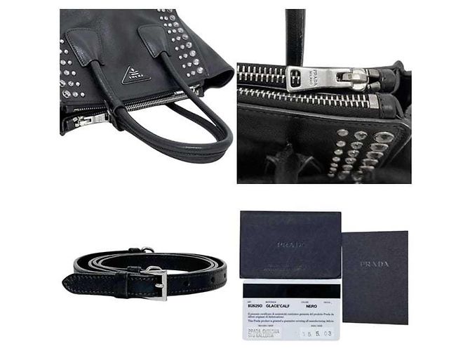 Borsa in pelle nera Prada 2 in 1 Nero - vista 9