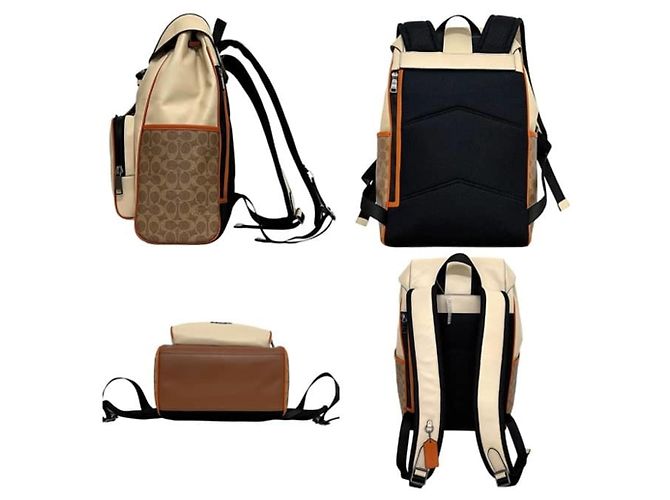 Coach Signature Lederrucksack Weiß Beige - Ansicht 3