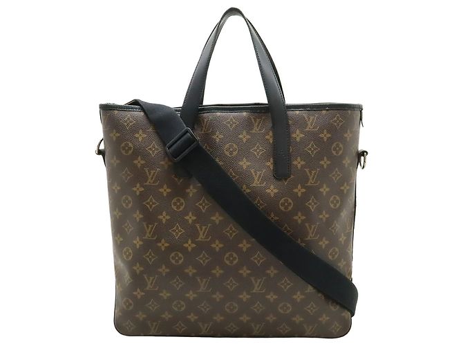 Borsa Tote Louis Vuitton Monogram Macassar Davis Marrone Nero - vista 2