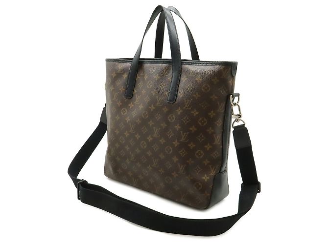 Borsa Tote Louis Vuitton Monogram Macassar Davis Marrone Nero - vista 3