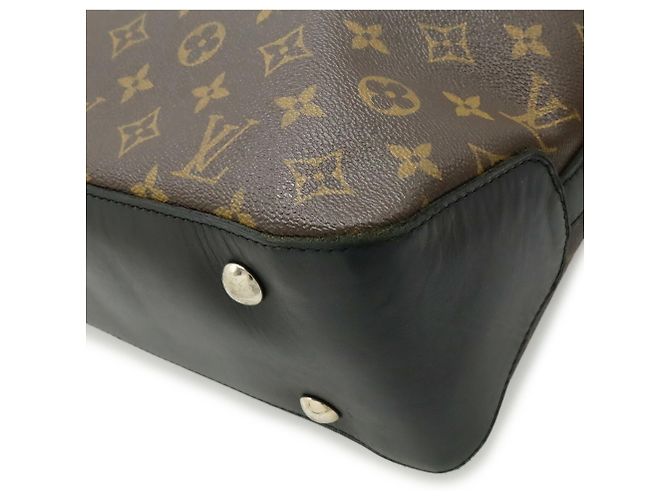 Borsa Tote Louis Vuitton Monogram Macassar Davis Marrone Nero - vista 4
