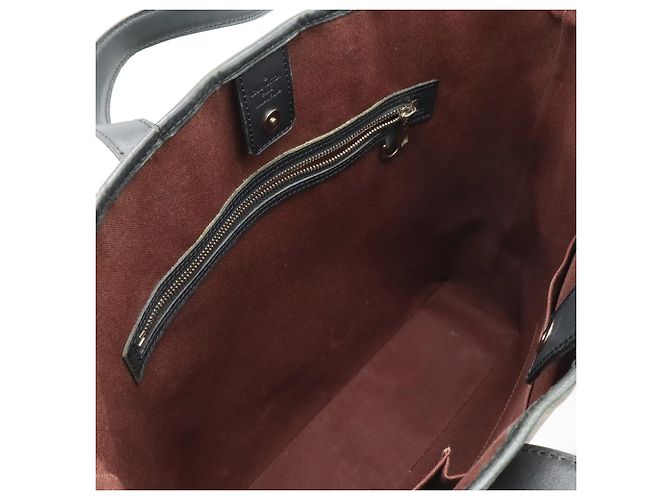 Borsa Tote Louis Vuitton Monogram Macassar Davis Marrone Nero - vista 6