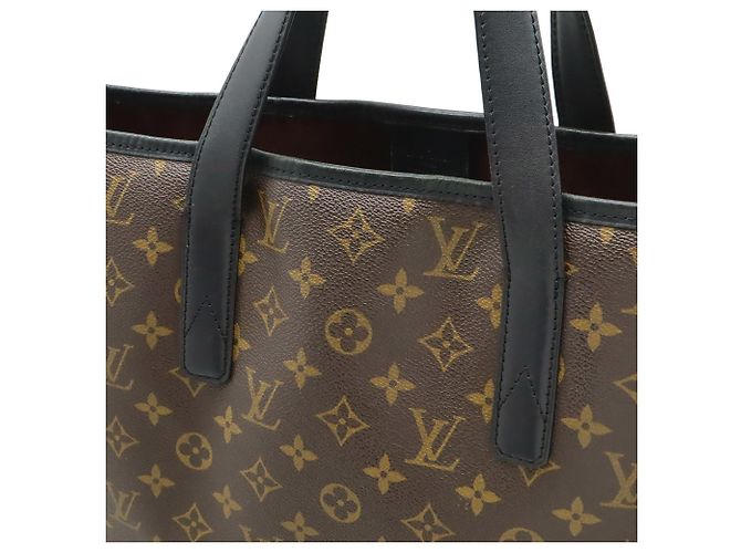 Borsa Tote Louis Vuitton Monogram Macassar Davis Marrone Nero - vista 9