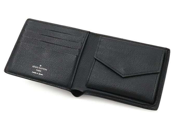 Carteira bi-fold Louis Vuitton Taiga Portefeuille Marco NM Preto - vista 5