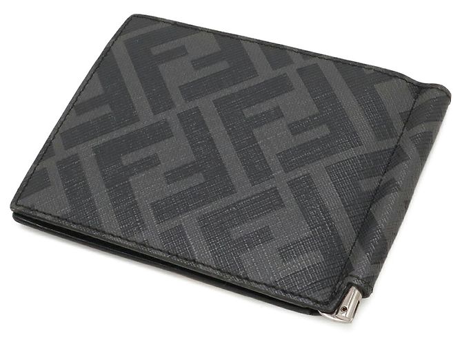 FENDI Bi-fold Wallet mit diagonalem Zucca-Muster Braun Schwarz Gelb - Ansicht 3