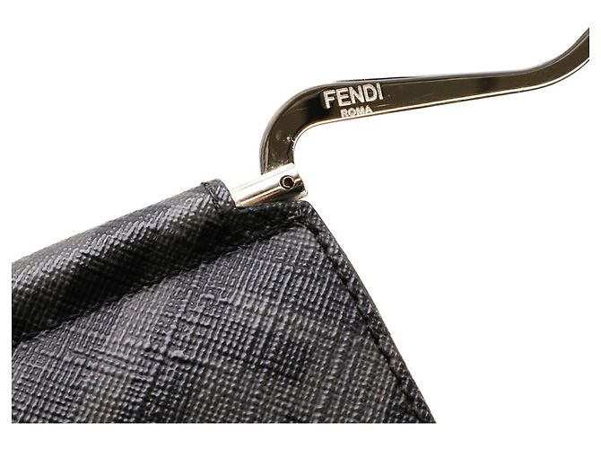 FENDI Bi-fold Wallet mit diagonalem Zucca-Muster Braun Schwarz Gelb - Ansicht 7