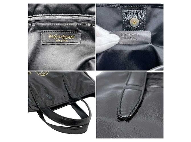 Borsa Tote in vernice nera Yves Saint Laurent Nero - vista 4