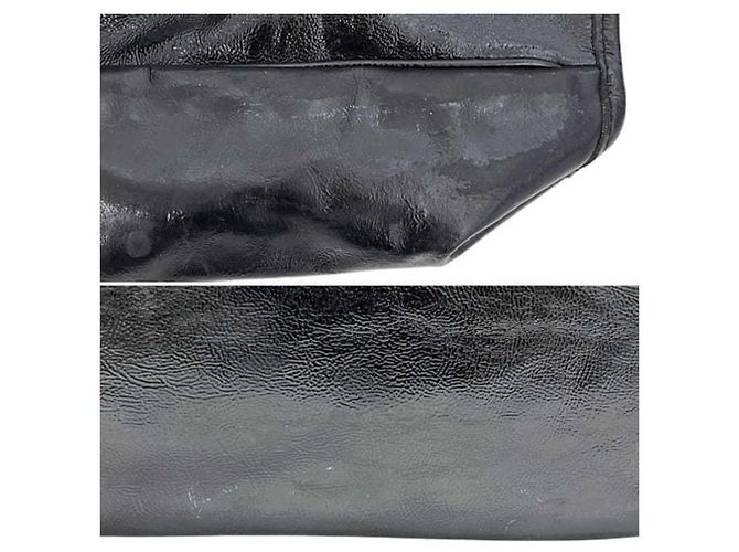 Borsa Tote in vernice nera Yves Saint Laurent Nero - vista 5