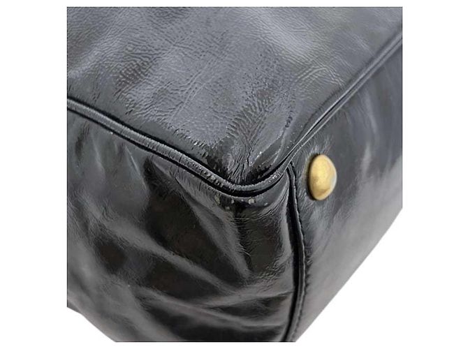 Borsa Tote in vernice nera Yves Saint Laurent Nero - vista 7