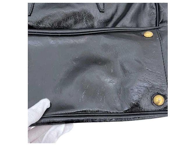 Borsa Tote in vernice nera Yves Saint Laurent Nero - vista 9