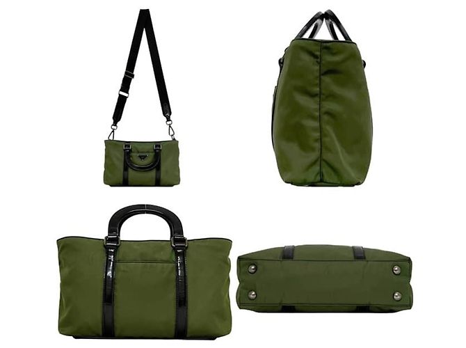 Borsa a tracolla 2-way Prada verde kaki Cachi - vista 3