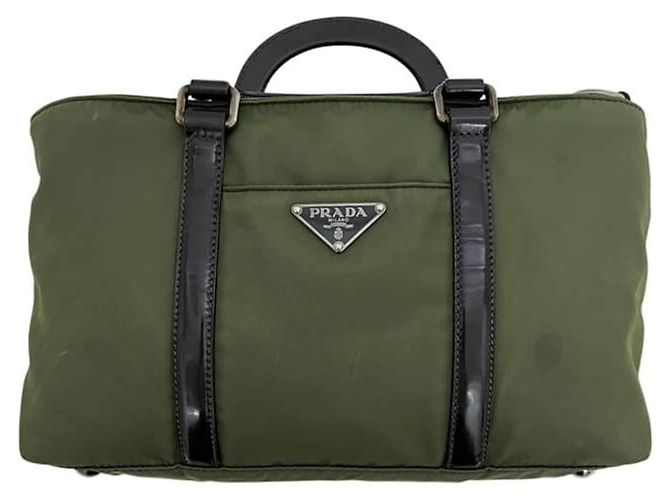 Borsa a tracolla 2-way Prada verde kaki Cachi - vista 9