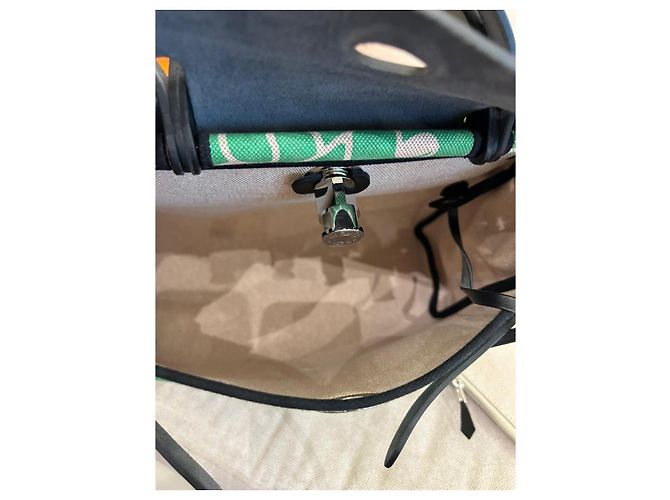 Borsa Hermès Herbag Zip 31 Tela H Plume CC Maillons & Co Nero Beige Verde - vista 12