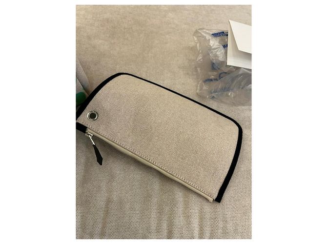 Borsa Hermès Herbag Zip 31 Tela H Plume CC Maillons & Co Nero Beige Verde - vista 4