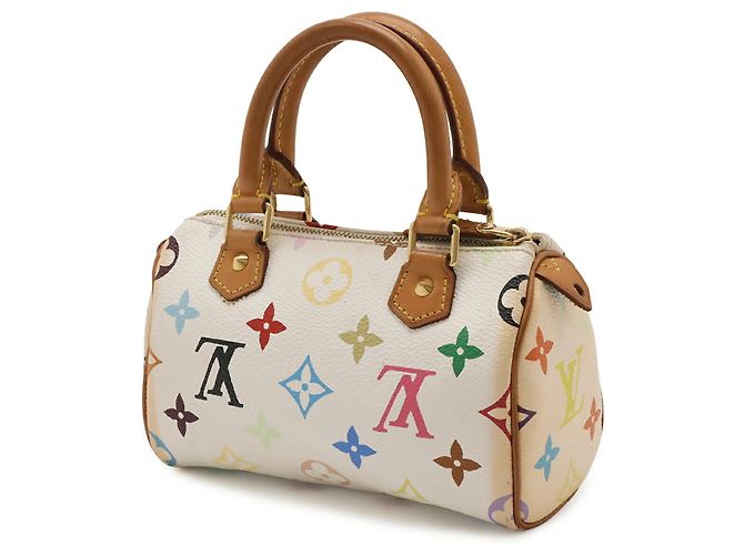 Borsa pochette Louis Vuitton Monogram Multicolor Mini Speedy Bianco Multicolore Monogramma - vista 3