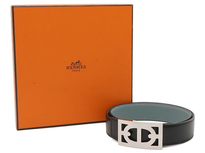 Hermès Cintura reversibile Hermes Chaine d'Ancre Marrone Nero Blu Giallo - vista 10