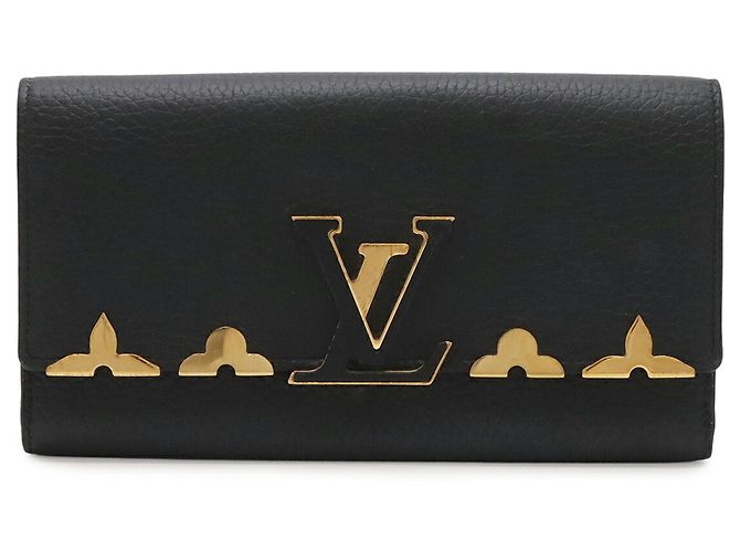 Cartera larga plegable Louis Vuitton Portefeuille Capucines Negro - vista 2