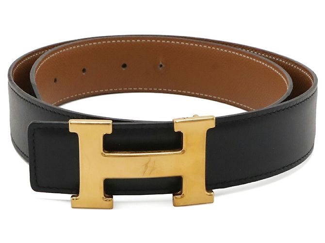 Hermès Hermes H-Gürtel mit H-Schnalle Braun Schwarz - Ansicht 2