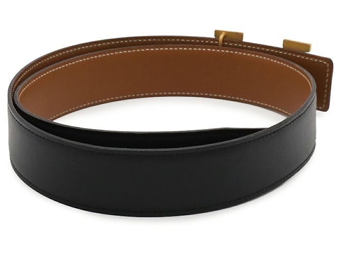 Hermès Hermes H-Gürtel mit H-Schnalle Braun Schwarz - Ansicht 3