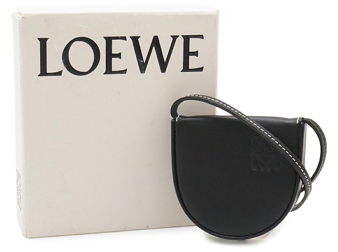 LOEWE Anagram Heel Pouch Mini Shoulder Bag Nero - vista 10