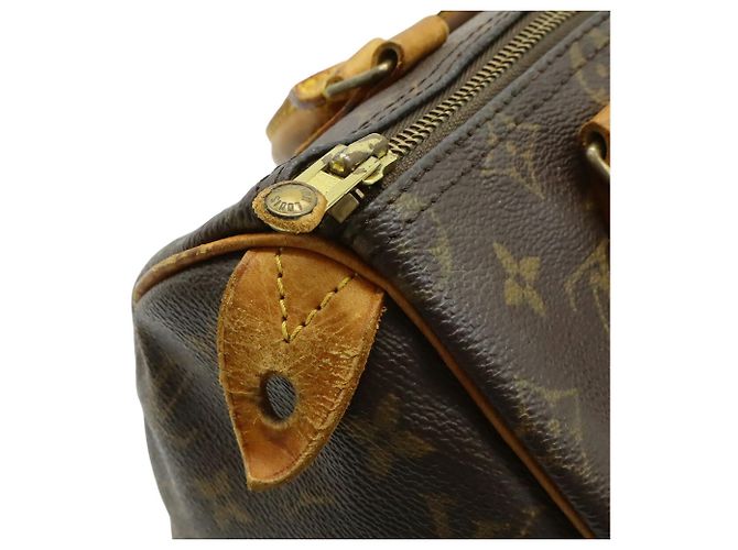Borsa Louis Vuitton Monogram Speedy 25 Marrone Bianco Monogramma - vista 6