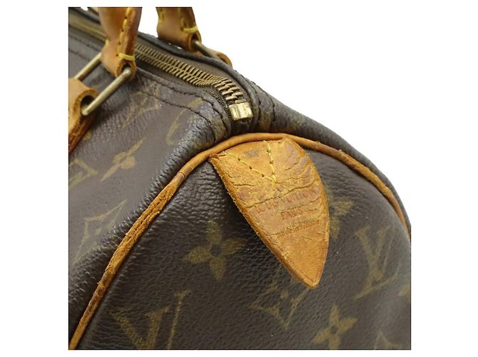 Borsa Louis Vuitton Monogram Speedy 25 Marrone Bianco Monogramma - vista 9