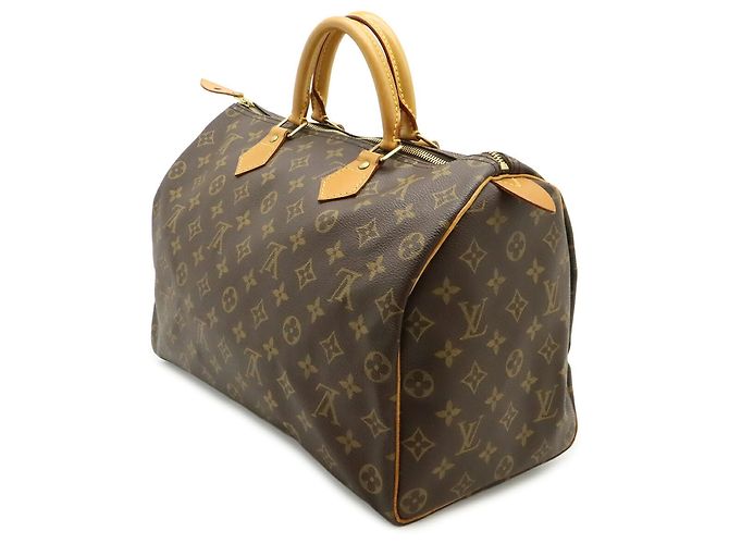 Borsa Louis Vuitton Monogram Speedy 35 Marrone - vista 3
